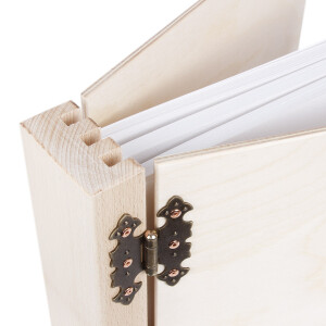 Album und Gästebuch aus Holz, 75 weiße Blätter Hochzeitsalbum