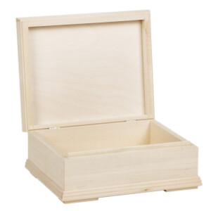 Kiste mit Deckel, Schmuckkiste aus Holz, unbehandelt,...