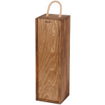 Weinbox aus Holz für 1 Weinflasche, Eiche Dunkel, 11 × 11 × 36 cm