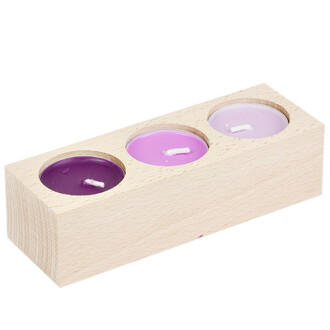 Tealight stand wooden holder for 3 tealights natural... Tealight stand wooden holder for 3 tealights natural...