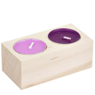 2er Teelichthalter aus Holz 2er Teelichthalter aus Holz