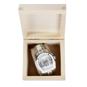 Natur Holzkiste 0,4 Liter mit Klappdeckel 10 x 10 x 7,5 cm