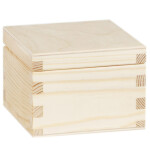 Natur Holzkiste 0,4 Liter mit Klappdeckel 10 x 10 x 7,5 cm