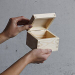 Natur Holzkiste 0,4 Liter mit Klappdeckel 10 x 10 x 7,5 cm