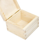 Natur Holzkiste 0,4 Liter mit Klappdeckel 10 x 10 x 7,5 cm