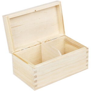 Holzkiste mit 2 Fächer 16,5 x 9,5 x 8 cm Organizer