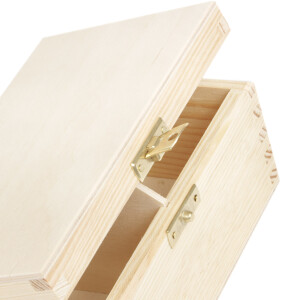 Kiste mit Deckel und Schloss aus Holz 16,5 x 9,5 x 8 cm
