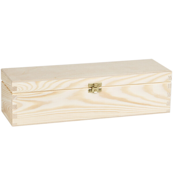 Holz Geschenkbox mit Deckel und Schloss 36 x 11 x 10 cm