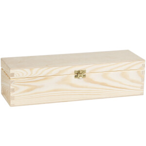 Holz Geschenkbox mit Deckel und Schloss 36 x 11 x 10 cm