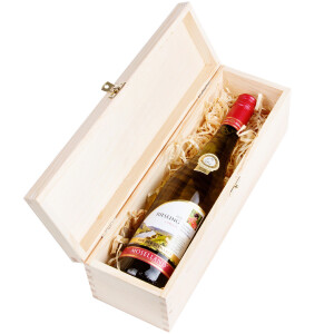 Holz Geschenkbox mit Deckel und Schloss 36 x 11 x 10 cm
