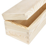 Holz Geschenkbox mit Deckel und Schloss 36 x 11 x 10 cm