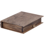 braune Holz Bilderkiste 0,7 Liter Schlüssel 21 x 17 x 4,5 cm