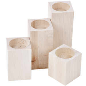 Kerzenhalter für Teelichter aus Holz 4er-Set