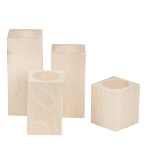 Kerzenhalter für Teelichter aus Holz 4er-Set