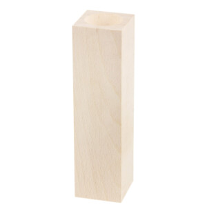 Hoher Teelichthalter 20 cm quadratischer Holz Kerzenständer