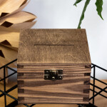 Spardose Holz Eiche Dunkel Geldkassette Holzbox