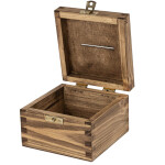 Spardose Holz Eiche Dunkel Geldkassette Holzbox