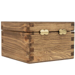 Spardose Holz Eiche Dunkel Geldkassette Holzbox