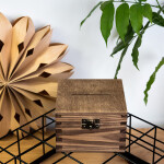 Spardose Holz Eiche Dunkel Geldkassette Holzbox