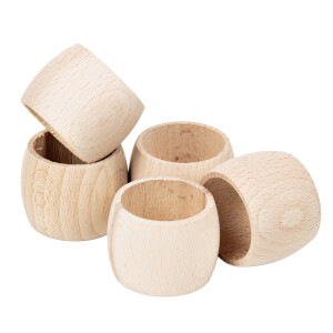 bauchiger Holz Serviettenring, 4 cm Durchmessser, Vollholz