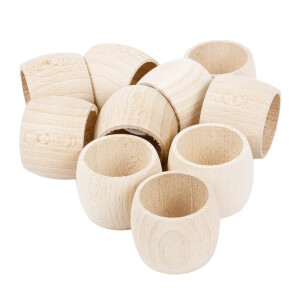 bauchiger Holz Serviettenring, 4 cm Durchmessser, Vollholz