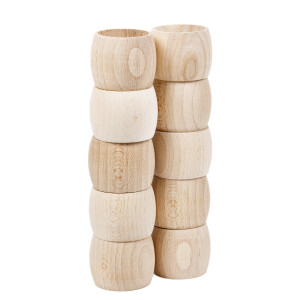 bauchiger Holz Serviettenring, 4 cm Durchmessser, Vollholz