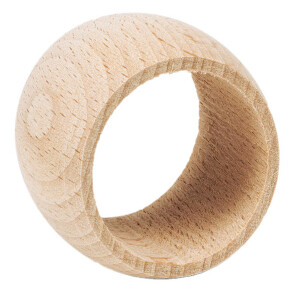 bauchiger Holz Serviettenring, 4 cm Durchmessser, Vollholz