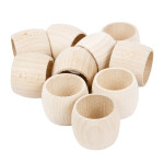 bauchiger Holz Serviettenring, 4 cm Durchmessser, Vollholz