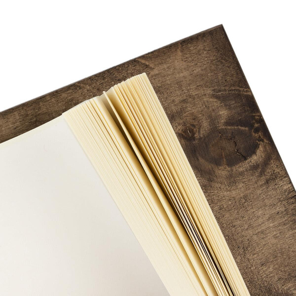 gelasertes Firmen Holz Gästebuch 200 Seiten Personalisiert