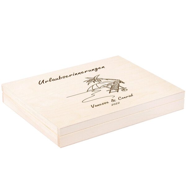 Erinnerungsbox Urlaub 32 x 25 cm DIN A4 Format Wunschgravur