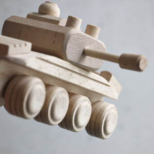 Holzpanzer, Kinderspielzeug Panzer aus Holz 21 x 10 x 8 cm