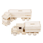 Holz-Sparschwein, Holzauto als Sparbüchse, 24 × 8 × 10 cm