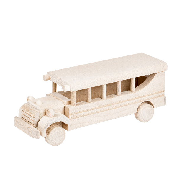 Holzauto, Bus aus Vollholz, Schulbus 29 × 10 × 11 cm