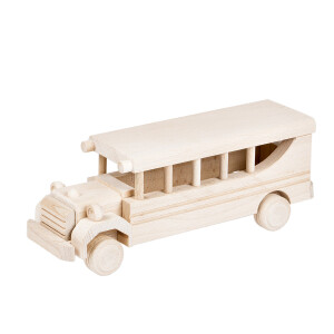 Holzauto, Bus aus Vollholz, Schulbus...