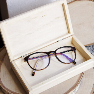 Holzbox 18 x 10,5 x 3,5 cm Brillenbox