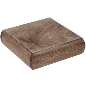 quadratische Holzkiste 20 x 20 x 6 cm Eiche dunkel