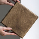 quadratische Holzkiste 20 x 20 x 6 cm Eiche dunkel
