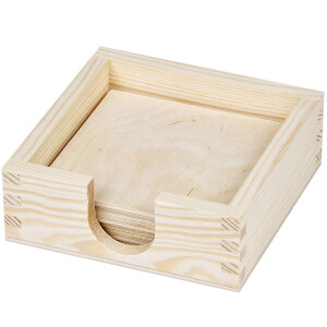 Holz Untersetzer 9teilig quadratische Glasuntersetzer