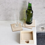 Holz Untersetzer 9teilig quadratische Glasuntersetzer