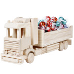 Spielzeugauto aus Holz Sandkasten LKW, Holzauto 48 x 12 x 19 cm