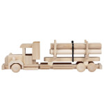 Lkw als Holzspielzeug mit Holzbalken, 37 × 8 × 12 cm