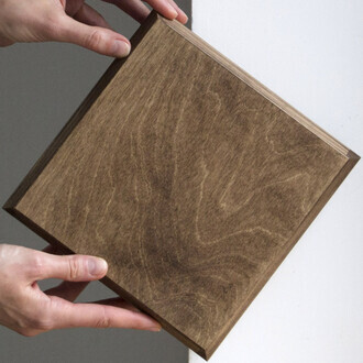 quadratische Holzkiste 20 x 20 x 6 cm Eiche dunkel