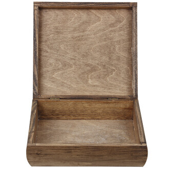 quadratische Holzkiste 20 x 20 x 6 cm Eiche dunkel