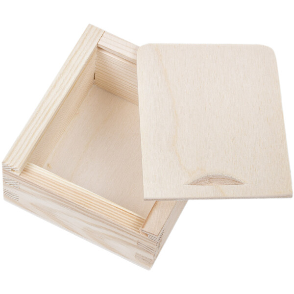 Holzbox 0,2 Liter mit Schiebedeckel 10,5 x 9,5 cm