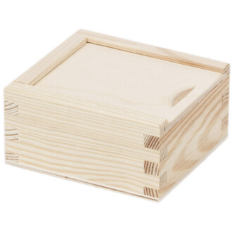 Holzbox 0,2 Liter mit Schiebedeckel 10,5 x 9,5 cm