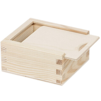 Holzbox 0,2 Liter mit Schiebedeckel 10,5 x 9,5 cm