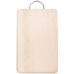 Holzbrettchen 29 x 19 cm Frühstücksbrett Holz mit Edelstahlgriff