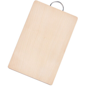Tranchierbrettchen aus Holz 33 x 22 cm, Holzbrettchen mit Edelstahlgriff