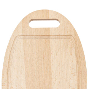 Ovales Küchenbrett aus Holz 30 x 18 cm mit Auffangrinne
