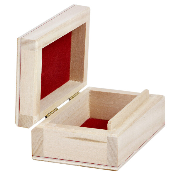 Schmuckkasten mit rotem Velours 9 x 6 x 4 cm